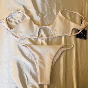ZAFUL Ribbed Braided Cut Out Bikini Set